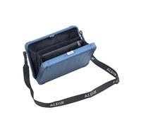 Umhängetasche aus Flugzeug-Aluminium, leicht, RFID-blockierend, für Damen und Herren, Saphir