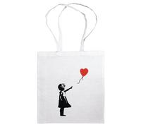Anaconda Verlag Umhängetasche Banksy Girl with Balloon – Stofftasche, 100% Baumwolle, lange Träger