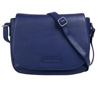 Umhängetasche BRUNO BANANI, Damen, Gr. B/H/T: 28cm x 22cm x 9cm onesize, blau, Leder, unifarben, leicht glänzend, Taschen, echt Leder (12320728-0) blau