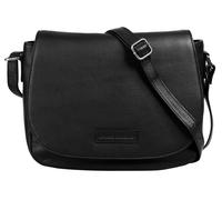 Umhängetasche BRUNO BANANI, Damen, Gr. B/H/T: 28cm x 22cm x 9cm onesize, schwarz, Leder, leicht glänzend, unifarben, Taschen Umhängetasche, echt Leder (48598608-0) schwarz