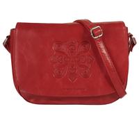 Umhängetasche BRUNO BANANI "Mandala", Damen, Gr. B/H/T: 26cm x 18cm x 6cm onesize, rot, Leder, Taschen Umhängetasche, echt Leder (58423237-0) rot