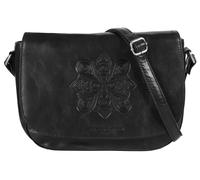 Umhängetasche BRUNO BANANI "Mandala", Damen, Gr. B/H/T: 26cm x 18cm x 6cm onesize, schwarz, Leder, Taschen Umhängetasche, echt Leder (32517416-0) schwarz