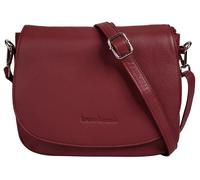 Umhängetasche BRUNO BANANI "SAMEA", Damen, Gr. B/H/T: 24cm x 20cm x 6cm onesize, bordeaux, Leder, leicht glänzend, unifarben, Taschen Umhängetasche, echt Leder (98488041-0) bordeaux