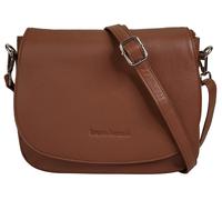 Umhängetasche BRUNO BANANI "SAMEA", Damen, Gr. B/H/T: 24cm x 20cm x 6cm onesize, cognac, Leder, leicht glänzend, unifarben, Taschen Umhängetasche, echt Leder (36473519-0) cognac