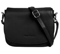 Umhängetasche BRUNO BANANI "SAMEA", Damen, Gr. B/H/T: 24cm x 20cm x 6cm onesize, schwarz, Leder, leicht glänzend, unifarben, Taschen Umhängetasche, echt Leder (90306068-0) schwarz