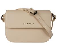 Umhängetasche BUGATTI "ALMATA", Damen, Gr. B/H/T: 22cm x 15cm x 8cm onesize, beige, Kunstfaser, leicht glänzend, unifarben, Taschen Umhängetasche (32307642-0) beige