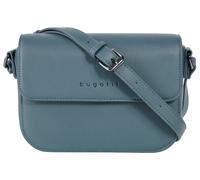 Umhängetasche BUGATTI "ALMATA", Damen, Gr. B/H/T: 22cm x 15cm x 8cm onesize, blau, Kunstfaser, leicht glänzend, unifarben, Taschen Umhängetasche (72459866-0) blau