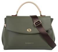 Umhängetasche BUGATTI "BUGATTI Damen ELLA", Damen, Gr. B/H/T: 35cm x 22cm x 9cm onesize, grün, Kunstfaser, unifarben, Taschen Umhängetasche (99047248-0) grün