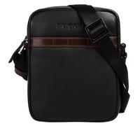 Umhängetasche BUGATTI "CORSO DELUXE", Damen, Gr. B/H/T: 16cm x 19cm x 4cm onesize, schwarz, Leder, leicht glänzend, unifarben, Taschen Umhängetasche, echt Leder (84322362-0) schwarz