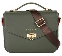Umhängetasche BUGATTI "ELLA", Damen, Gr. B/H/T: 24cm x 20cm x 4cm onesize, grün, Kunstfaser, leicht glänzend, unifarben, Taschen Umhängetasche (37205441-0) grün
