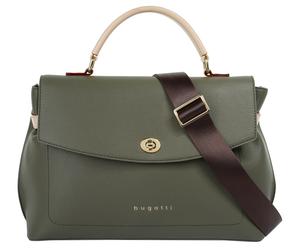 Umhängetasche BUGATTI "ELLA", Damen, Gr. B/H/T: 35cm x 22cm x 9cm onesize, grün, Kunstfaser, unifarben, Taschen Umhängetasche (99047248-0) grün