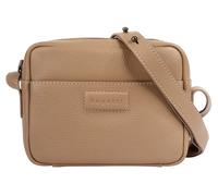 Umhängetasche BUGATTI "ELSA", Damen, Gr. B/H/T: 19cm x 14cm x 5cm onesize, beige (sand), Leder, leicht glänzend, unifarben, Taschen Umhängetasche, echt Leder (48154833-0) sand