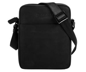 Umhängetasche BUGATTI "LUCA", Gr. B/H/T: 16cm x 21cm x 5cm onesize, schwarz, Leder, unifarben, Taschen Umhängetasche, echt Leder (29782310-0) schwarz