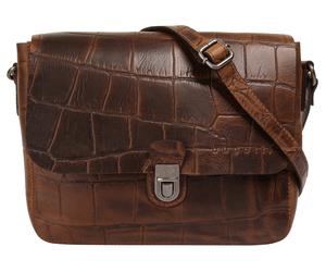 Umhängetasche BUGATTI "NEVIO", Damen, Gr. B/H/T: 26cm x 21cm x 6cm onesize, braun (cognac), Leder, leicht glänzend, unifarben, Taschen Umhängetasche, echt Leder (59217901-0) cognac