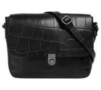 Umhängetasche BUGATTI "NEVIO", Damen, Gr. B/H/T: 26cm x 21cm x 6cm onesize, schwarz, Leder, leicht glänzend, unifarben, Taschen Umhängetasche, echt Leder (82764606-0) schwarz