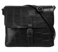 Umhängetasche BUGATTI "NEVIO", Damen, Gr. B/H/T: 30cm x 25cm x 7cm onesize, schwarz, Leder, leicht glänzend, unifarben, Taschen Umhängetasche, echt Leder (48283701-0) schwarz