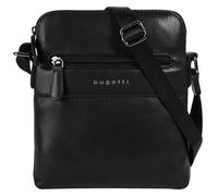 Umhängetasche BUGATTI "NOME", Damen, Gr. B/H/T: 19cm x 21cm x 4cm onesize, schwarz, Leder, leicht glänzend, unifarben, Taschen Umhängetasche, echt Leder (36560042-0)