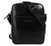 Umhängetasche BUGATTI "ROMANO", Damen, Gr. B/H/T: 17cm x 22cm x 5cm onesize, schwarz, Leder, leicht glänzend, unifarben, Taschen Umhängetasche, echt Leder (51249205-0) schwarz