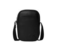Umhängetasche CALVIN KLEIN "BOLD CK SLIM REPORTER", Damen, Gr. B/H/T: 11cm x 18cm x 5cm, schwarz, Lederimitat, unifarben, Taschen Umhängetasche, Mini Bag, Schultertasche, Crossbody Bag mit CK-Logo (34