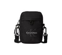 Umhängetasche CALVIN KLEIN "BOLD LOGO NYLON SLIM REPORTER", Damen, Gr. B/H/T: 14cm x 18cm x 5cm, schwarz, Nylon, unifarben, Taschen Umhängetasche, Mini Bag, Schultertasche unisex, mit CK-Logo (3970890