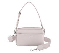 Umhängetasche CALVIN KLEIN "CK MST DBL STRPS CMR", Damen, Gr. B/H/T: 21,5cm x 16,5cm x 5cm, lila (orchid ice), Lederimitat, unifarben, Taschen Umhängetasche, Damen Schultertasche, Handtasche, Henkelta