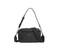 Umhängetasche CALVIN KLEIN "CK MST DBL STRPS CMR", Damen, Gr. B/H/T: 21,5cm x 16,5cm x 5cm, schwarz, Lederimitat, unifarben, Taschen Umhängetasche, Damen Schultertasche, Handtasche, Henkeltasche mit k