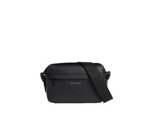 Umhängetasche CALVIN KLEIN "CK MUST CAMERA BAG", Herren, Gr. B/H/T: 20,5cm x 13cm x 5cm, schwarz, Lederimitat, Polyester, unifarben, Taschen Umhängetasche, Schultertasche, Mini Bag, Herren-Tasche mit