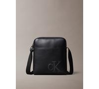 Umhängetasche CALVIN KLEIN "CK REPORTER", Herren, Gr. B/H/T: 18cm x 22cm x 3,5cm, schwarz, Lederimitat, unifarben, Taschen Umhängetasche, Herren-Schultertasche, Bodybag mit CK-Logo (60433940-0) schwar