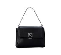Umhängetasche CALVIN KLEIN "EMBLEM HW PEBBLE CROSSBODY 20", Damen, Gr. B/H/T: 20cm x 17cm x 10cm, schwarz, Lederimitat, unifarben, Taschen Umhängetasche, Abendtasche, Handtasche, Schultertasche mit Zi