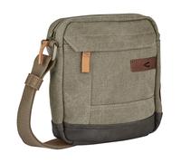 Umhängetasche CAMEL ACTIVE "Air", Damen, Gr. B/H/T: 19cm x 21cm x 5cm, grün, Baumwolle, Taschen Umhängetasche, Canvas Modell aus weichem Lederimitat abgerundet mit Applikationen (83475259-0) grün