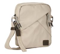 Umhängetasche CAMEL ACTIVE "Aurum", Damen, Gr. B/H/T: 19cm x 22cm x 6cm, beige, Polyester, beschichtet, clean, unifarben mit Farbeinsätzen, Taschen Umhängetasche, aus recyceltem Polyester in Nylonstru