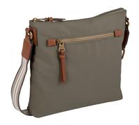 Umhängetasche CAMEL ACTIVE "Bari", Damen, Gr. B/H/T: 23cm x 25cm x 5cm, grün, Nylon, kontrastfarbene Details, Taschen Umhängetasche, aus hochwertigem matten Nylon mit gestreiftem Gewebeband (65913262-