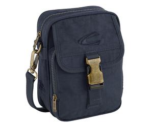 Umhängetasche CAMEL ACTIVE "Journey", Herren, Gr. B/H/T: 16cm x 21,5cm x 8cm, blau, Nylon, aufgeraut, bestickt, clean, unifarben, Taschen Umhängetasche, Herren Schultertasche, funktional und perfekt f