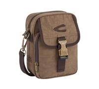 Umhängetasche CAMEL ACTIVE "Journey", Herren, Gr. B/H/T: 16cm x 21,5cm x 8cm, sand, Nylon, aufgeraut, bestickt, clean, unifarben, Taschen Umhängetasche, Herren Schultertasche, funktional und perfekt f
