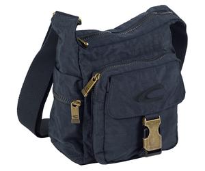 Umhängetasche CAMEL ACTIVE "Journey", Herren, Gr. B/H/T: 24,5cm x 24cm x 13cm, blau, Nylon, aufgeraut, bestickt, clean, unifarben, Taschen Umhängetasche, Herren Schultertaschuhe, Freizeittasche mit Lo