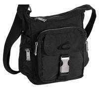 Umhängetasche CAMEL ACTIVE "Journey", Herren, Gr. B/H/T: 24,5cm x 24cm x 13cm, schwarz, Nylon, aufgeraut, bestickt, clean, unifarben, Taschen Umhängetasche, Herren Schultertaschuhe, Freizeittasche mit