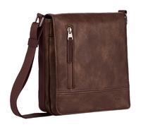 Umhängetasche CAMEL ACTIVE "Traces", Damen, Gr. B/H/T: 20,5cm x 24cm x 6,5cm, braun, Polyurethan, Taschen Umhängetasche, aus Lederimitat, funktional mit vielen Fächern & hochwertigem Gurtband (2543796