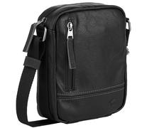 Umhängetasche CAMEL ACTIVE "Traces", Herren, Gr. B/H/T: 17cm x 21cm x 5,5cm, schwarz, Lederimitat, Taschen Umhängetasche, Herren, Schultertasche, funktional mit vielen Fächern (91204235-0) schwarz