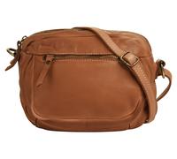 Umhängetasche CLUTY, Damen, Gr. B/H/T: 20cm x 17cm x 3cm onesize, braun (cognac), Leder, unifarben, Taschen Umhängetasche, echt Leder, Made in Italy (37959042-0) cognac