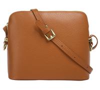 Umhängetasche CLUTY, Damen, Gr. B/H/T: 20cm x 18cm x 4cm onesize, braun (cognac), Leder, unifarben, Taschen Umhängetasche, echt Leder, Made in Italy (83019258-0) cognac