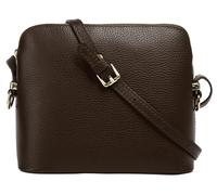 Umhängetasche CLUTY, Damen, Gr. B/H/T: 20cm x 18cm x 4cm onesize, braun (dunkelbraun), Leder, unifarben, Taschen Umhängetasche, echt Leder, Made in Italy (28683321-0) dunkelbraun