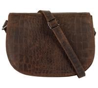 Umhängetasche CLUTY, Damen, Gr. B/H/T: 22cm x 16cm x 9cm onesize, braun, Leder, Reptilienprägung, Taschen Umhängetasche, echt Leder (41990639-0) braun