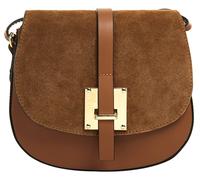 Umhängetasche CLUTY, Damen, Gr. B/H/T: 22cm x 20cm x 6cm onesize, braun (cognac), Leder, beschichtet, Taschen Umhängetasche, echt Leder, Made in Italy (16883648-0) cognac