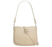Umhängetasche CLUTY, Damen, Gr. B/H/T: 23cm x 18cm x 8cm onesize, beige, Leder, leicht glänzend, unifarben, Taschen Umhängetasche, echt Leder, Made in Italy (48434441-0) beige