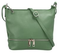 Umhängetasche CLUTY, Damen, Gr. B/H/T: 23cm x 20cm x 3cm onesize, grün, Leder, unifarben, Taschen Umhängetasche, echt Leder, Made in Italy (99941813-0) grün