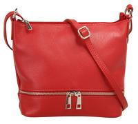 Umhängetasche CLUTY, Damen, Gr. B/H/T: 23cm x 20cm x 3cm onesize, rot, Leder, unifarben, Taschen Umhängetasche, echt Leder, Made in Italy (78678549-0) rot
