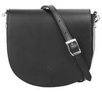 Umhängetasche CLUTY, Damen, Gr. B/H/T: 23cm x 20cm x 8cm onesize, schwarz, Leder, glänzend, Taschen Umhängetasche, echt Leder, Made in Italy (023933-0)