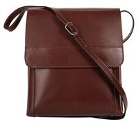 Umhängetasche CLUTY, Damen, Gr. B/H/T: 23cm x 25cm x 11cm onesize, braun, Leder, leicht glänzend, unifarben, Taschen Umhängetasche, echt Leder, Made in Italy (69256427-0) braun