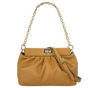 Umhängetasche CLUTY, Damen, Gr. B/H/T: 24cm x 14cm x 8cm onesize, gelb, Leder, leicht glänzend, unifarben, Taschen Umhängetasche, echt Leder, Made in Italy (91493611-0)