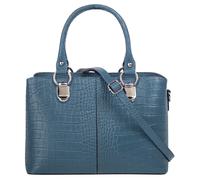 Umhängetasche CLUTY, Damen, Gr. B/H/T: 24cm x 16cm x 7cm onesize, blau, Leder, Taschen Umhängetasche, echt Leder, Made in Italy (23934123-0) blau
